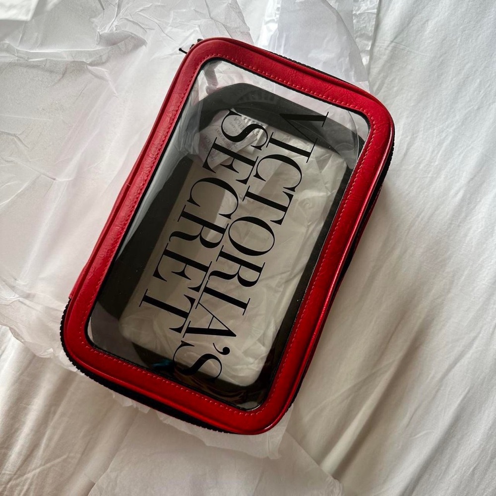 BRIGHT RED Victoria's Secret Cosmetic Makeup Bag, purse, clutch, pouch